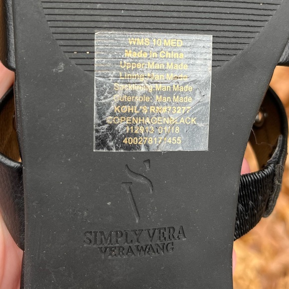 Vera Wang Black Grommet Sandals - Picture 4 of 6